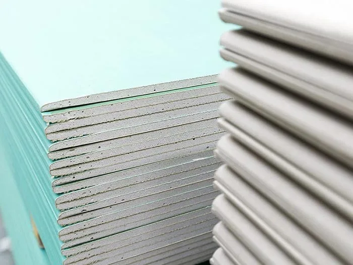 Drywalls and sheetrocks, regular and moisture resistant, ready to be installed in your home.