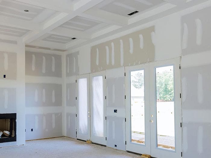 Repair of drywalls and sheetrocks in the living room.